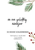 Zakelijke kerstkaart met waterverf kersttakken en logo 3