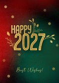 Zakelijke kerstkaart sjiek groen rood goud typografie 2