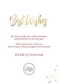Zakelijke kerstkaart stijlvol best wishes rood met foto 3