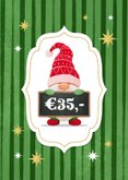 Zakelijke kerstkaart tegoedbon kabouter gnome bedankt 2