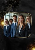 Zakelijke nieuwjaarskaart foto goud succesvol nieuwjaar 2