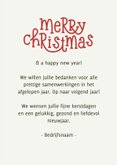 Zakelijke typografische kerstkaart met zuurstok en hulst 3