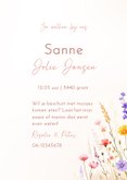Zomers geboortekaartje met gemengde bloemen aquarel 3