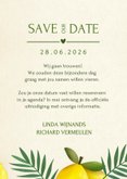 Zomerse Mediteraanse Save the Date kaart met citroenen 3