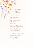 Zomerse uitnodiging bruiloft met gemengde bloemen aquarel 2