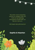 Zomerse uitnodiging tuinfeest met bloemen en lampionnetjes 3