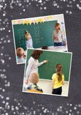Zwart witte kerstkaart school met eigen foto 2