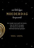 Zwarte moederdagkaart met gouden hart windvanger en foto 3