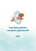 Zwemdiploma gehaald met hondje in badpak 3