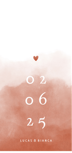 Boogvorm trouwkaart waterverf terra roze stijlvol