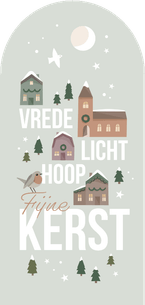 Kerstkaart christelijk kerstboodschap en huisjes