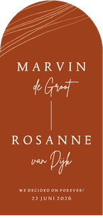 Trouwkaart abstracte lijnen koperlook