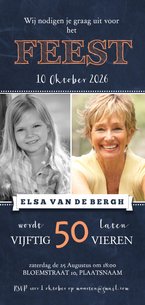 50 jaar feest schoolbord strepen