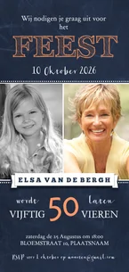 50 jaar feest schoolbord strepen