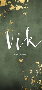 Babyborrel groene waterverf gouden spetters