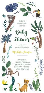 Babyshower tijger en dieren jungle thema