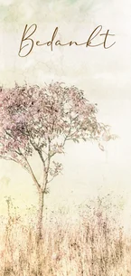 Bedankkaart boom pastel veld