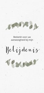 Bedankkaart voor belijdenis met eucalypusbladeren