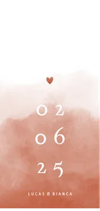 Boogvorm trouwkaart waterverf terra roze stijlvol