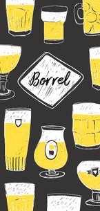 Borrel uitnodiging getekende biertjes