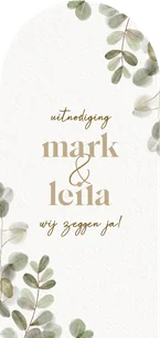 Botanische trouwkaart waterverf eucalyptus takjes
