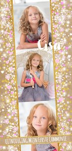 Communie fleurige stijlvolle uitnodiging kraft en hartjes