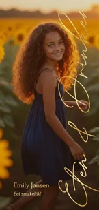 Communie menukaart stijlvol met grote foto en foliedruk