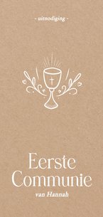 Communiekaart uitnodiging met kelk kraft