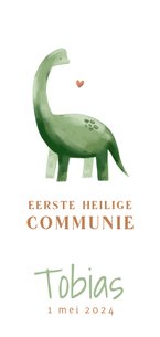 Communiekaartje dinosaurus illustratie hartje 