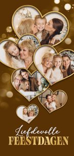 Fotokaart liefdevolle feestdagen hartjes foto sprankelend