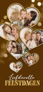 Fotokaart liefdevolle feestdagen hartjes foto sprankelend