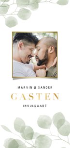 Gastenboek invulkaartje groene eucalyptus en foto