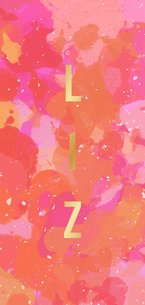 Geboortekaartje bijzonder kunst felle kleuren goud