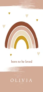 Geboortekaartje dubbel meisje regenboog