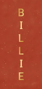 Geboortekaartje grote naam met goudlook spetters