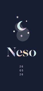 Geboortekaartje maantje en sterren holografisch