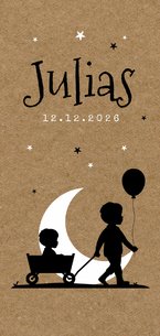 Geboortekaartje silhouet stoer jongen broertje maan