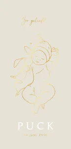 Geboortekaartje slapende baby – goudfolie