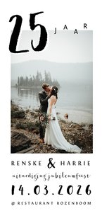 Jubileum uitnodiging huwelijk stijlvol met foto