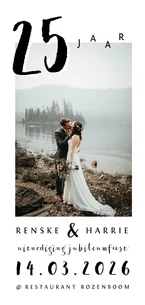 Jubileum uitnodiging huwelijk stijlvol met foto