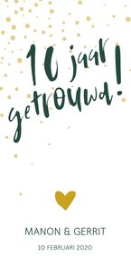 Jubileumkaart '10 jaar getrouwd!' met confetti