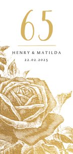 Jubileumkaart gouden rozen met  jaartal