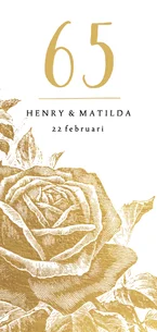 Jubileumkaart gouden rozen met  jaartal