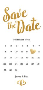 Kalender Save the Date goud langwerpig - BK