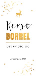 Kerstborrel langwerpig goudlook typografie