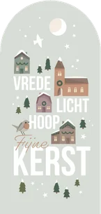 Kerstkaart christelijk kerstboodschap en huisjes