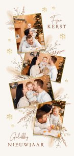 Kerstkaart fotokaart fotocollage stijlvol sneeuwvlokken