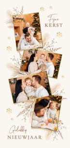 Kerstkaart fotokaart fotocollage stijlvol sneeuwvlokken