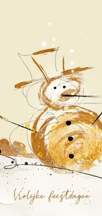 Kerstkaart sneeuwpop abstract