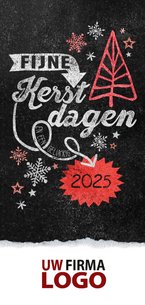 Kerstkaart stempel rood kerstboom scheur